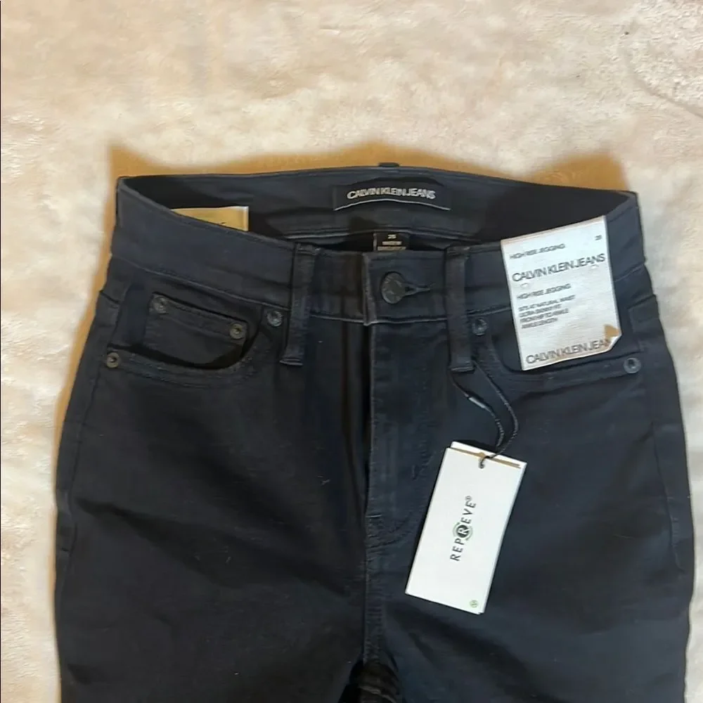 Calvin Klein Women’s Black Skinny Fit Denim Jeans Size 25 NWT